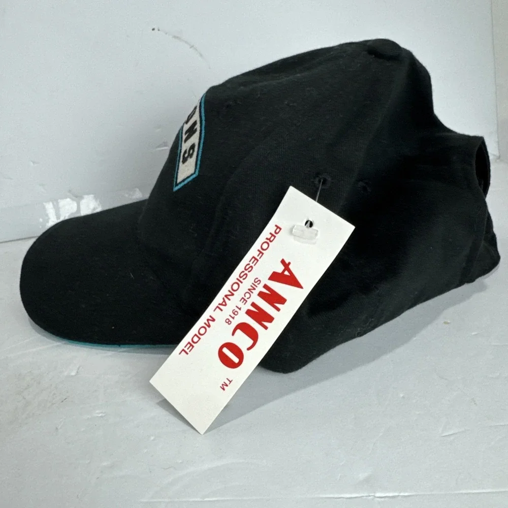 NWT‎ Vintage NBA Detroit Pistons Horse Teal Strapback Hat Annco Ball Cap Black
